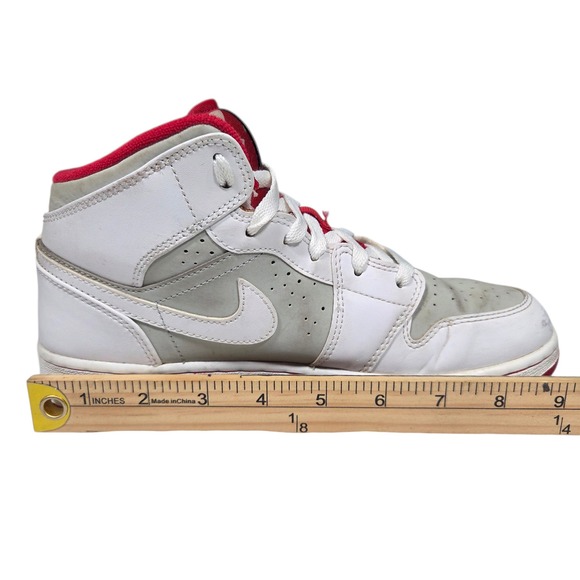 Jordan 1 Mid Hare GS 5Y White Grey Red 719554-123 Bugs Bunny Basketball Shoes - Picture 15 of 16